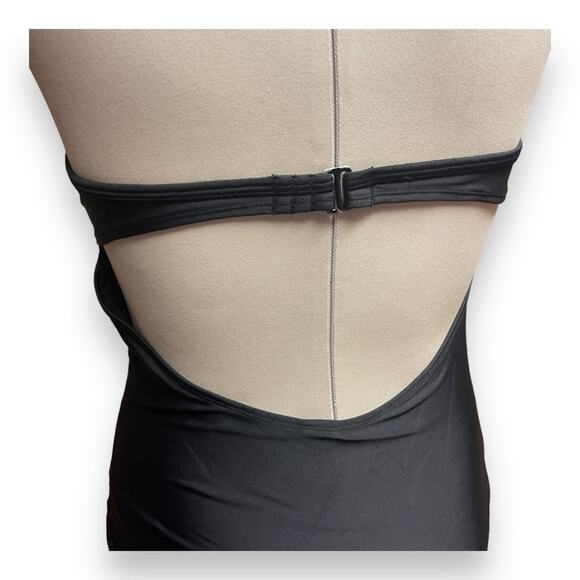 Old Navy‎ Bandeau-Style Halter Ruffle Trim Swimsuit Black Medium - Picture 8 of 9